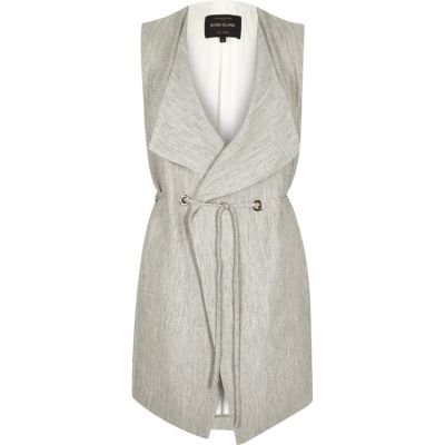 Grey smart minimal sleeveless jacket